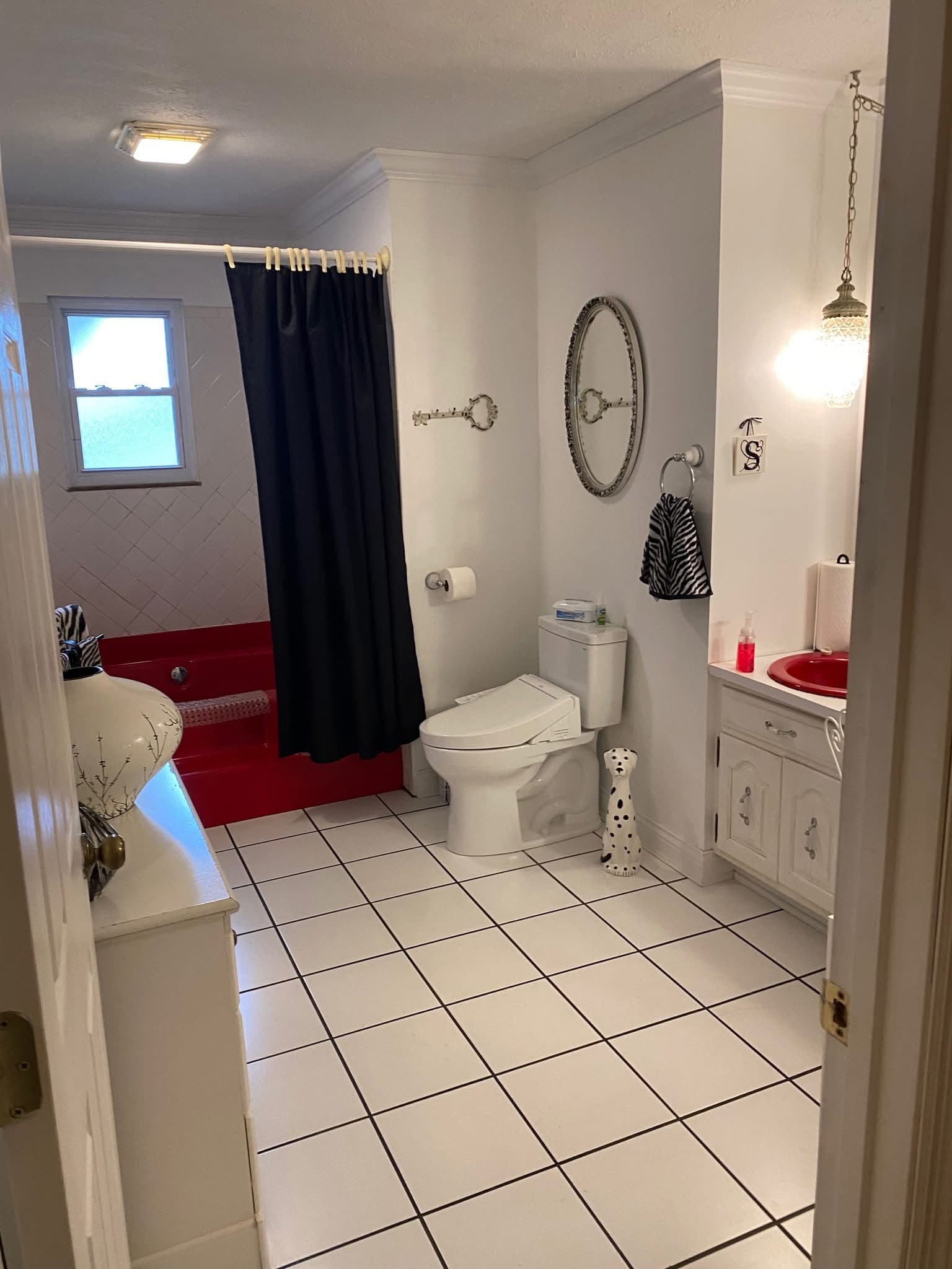 Before: Subway Tub with Herringbone Floor
