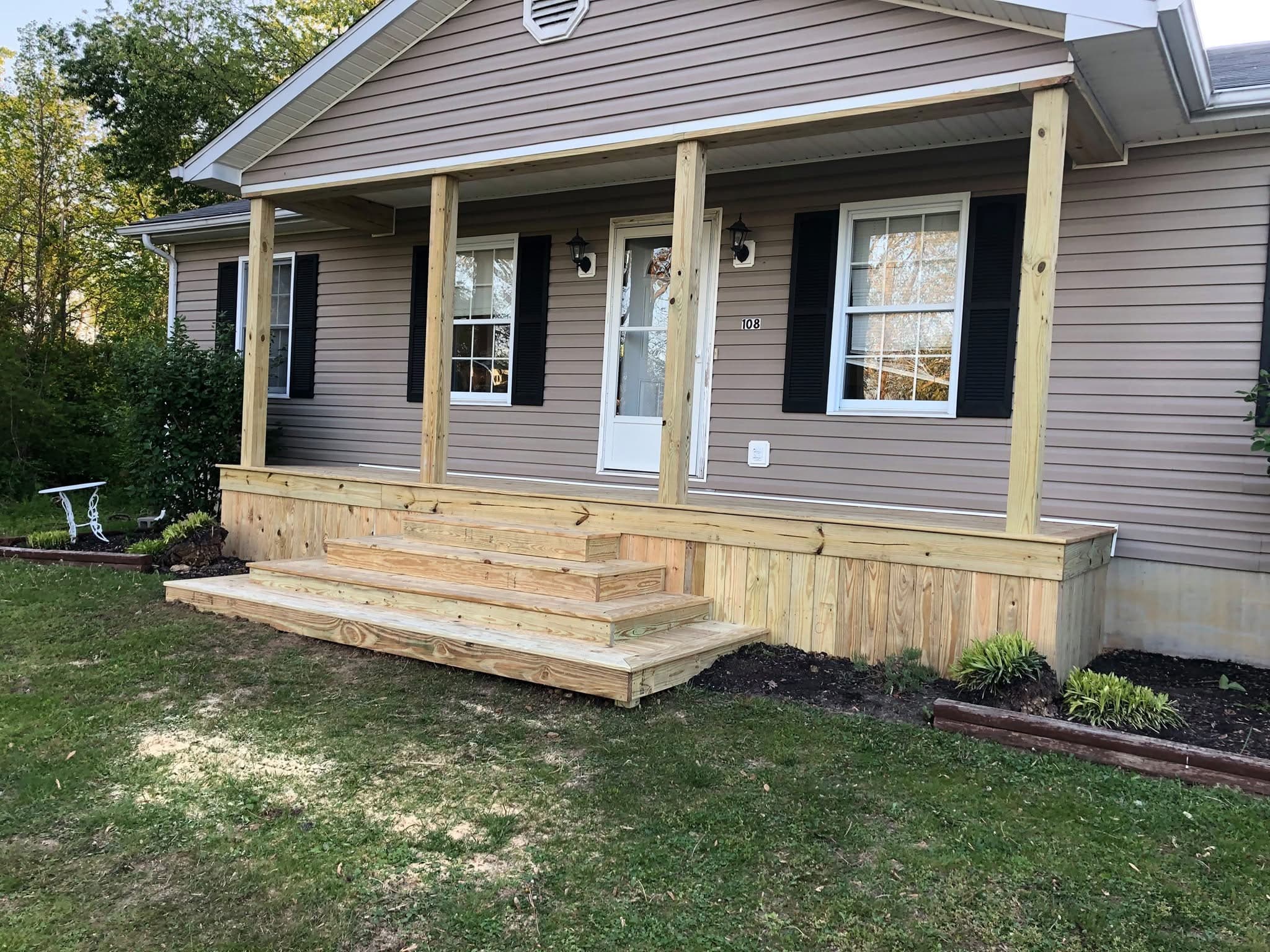 Tan House Front Porch Build