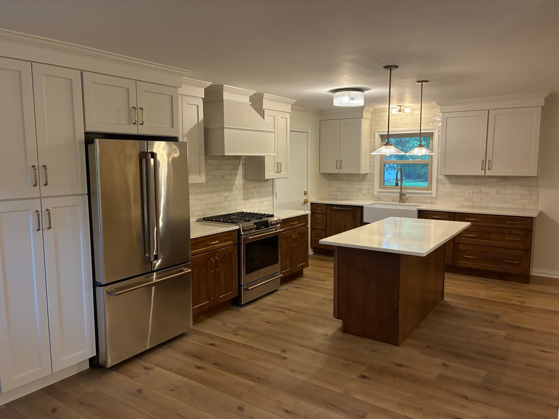 Two-Tone Kitchen with Walnut Island